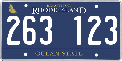 RI license plate 263123