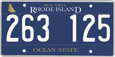 RI license plate 263125
