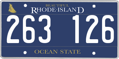 RI license plate 263126