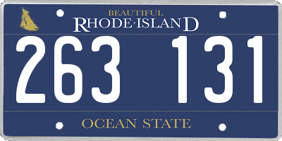 RI license plate 263131