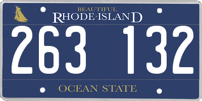 RI license plate 263132