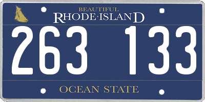 RI license plate 263133