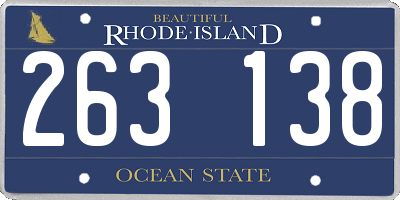 RI license plate 263138