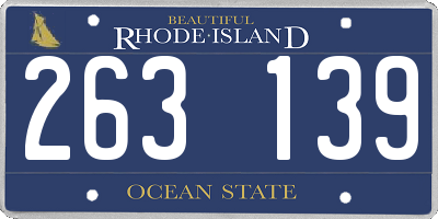 RI license plate 263139