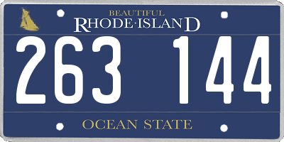 RI license plate 263144