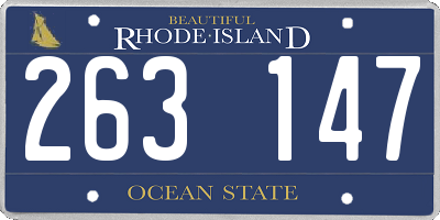 RI license plate 263147