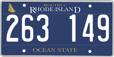 RI license plate 263149