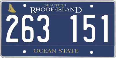 RI license plate 263151