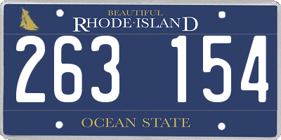 RI license plate 263154