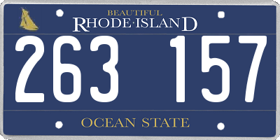 RI license plate 263157