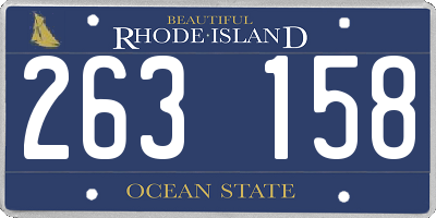 RI license plate 263158