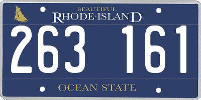 RI license plate 263161