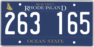 RI license plate 263165