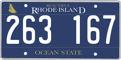 RI license plate 263167