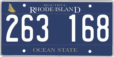RI license plate 263168