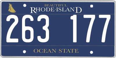 RI license plate 263177