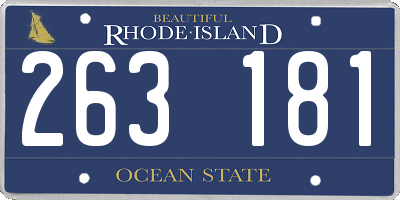 RI license plate 263181