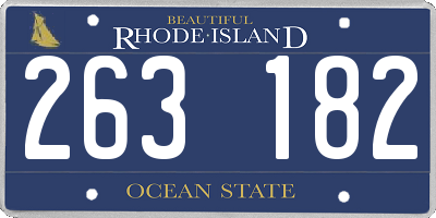 RI license plate 263182