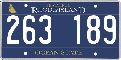 RI license plate 263189