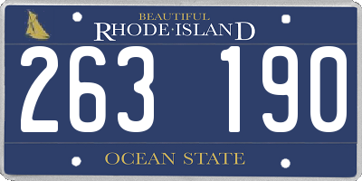 RI license plate 263190
