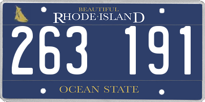 RI license plate 263191