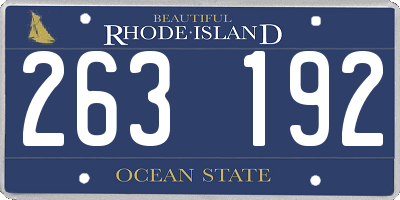 RI license plate 263192