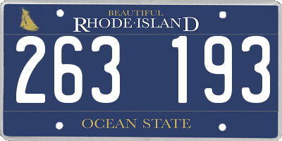 RI license plate 263193