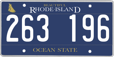 RI license plate 263196