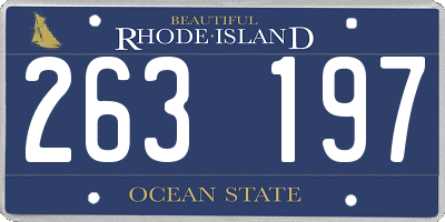 RI license plate 263197