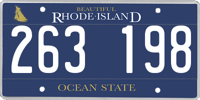 RI license plate 263198