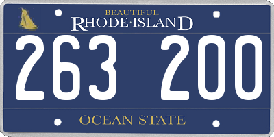 RI license plate 263200