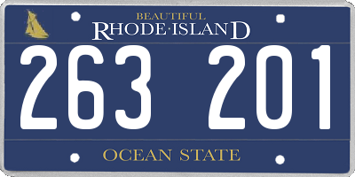 RI license plate 263201