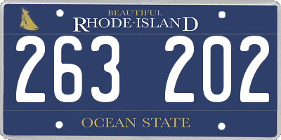 RI license plate 263202