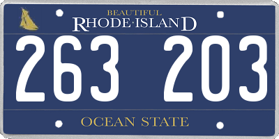 RI license plate 263203