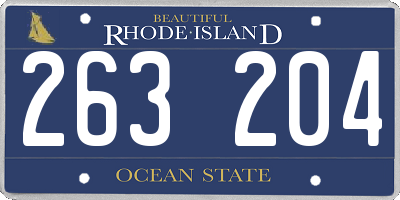 RI license plate 263204