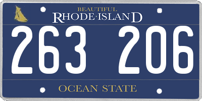 RI license plate 263206