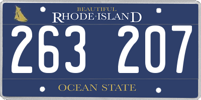 RI license plate 263207