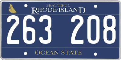 RI license plate 263208