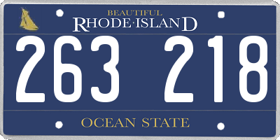 RI license plate 263218