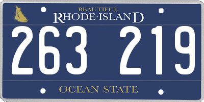 RI license plate 263219