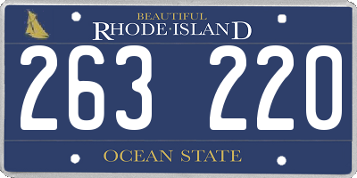 RI license plate 263220