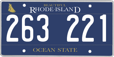RI license plate 263221