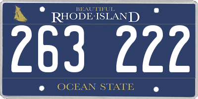 RI license plate 263222