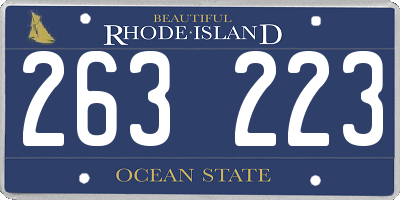 RI license plate 263223