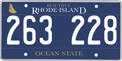 RI license plate 263228