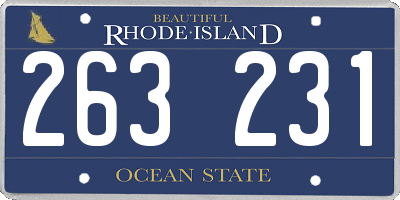 RI license plate 263231