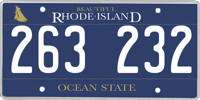 RI license plate 263232