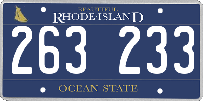 RI license plate 263233