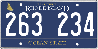 RI license plate 263234