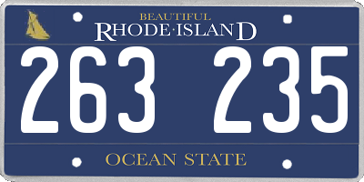 RI license plate 263235